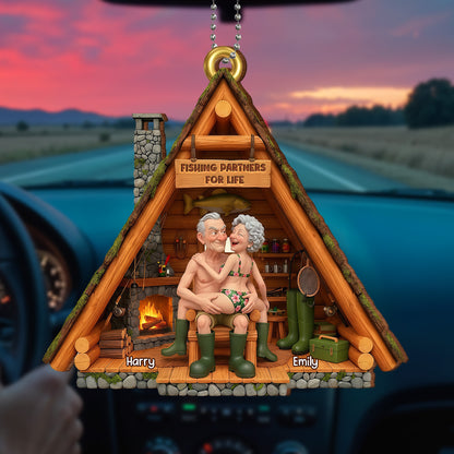 Fishing Partners For Life Cabin Ornament