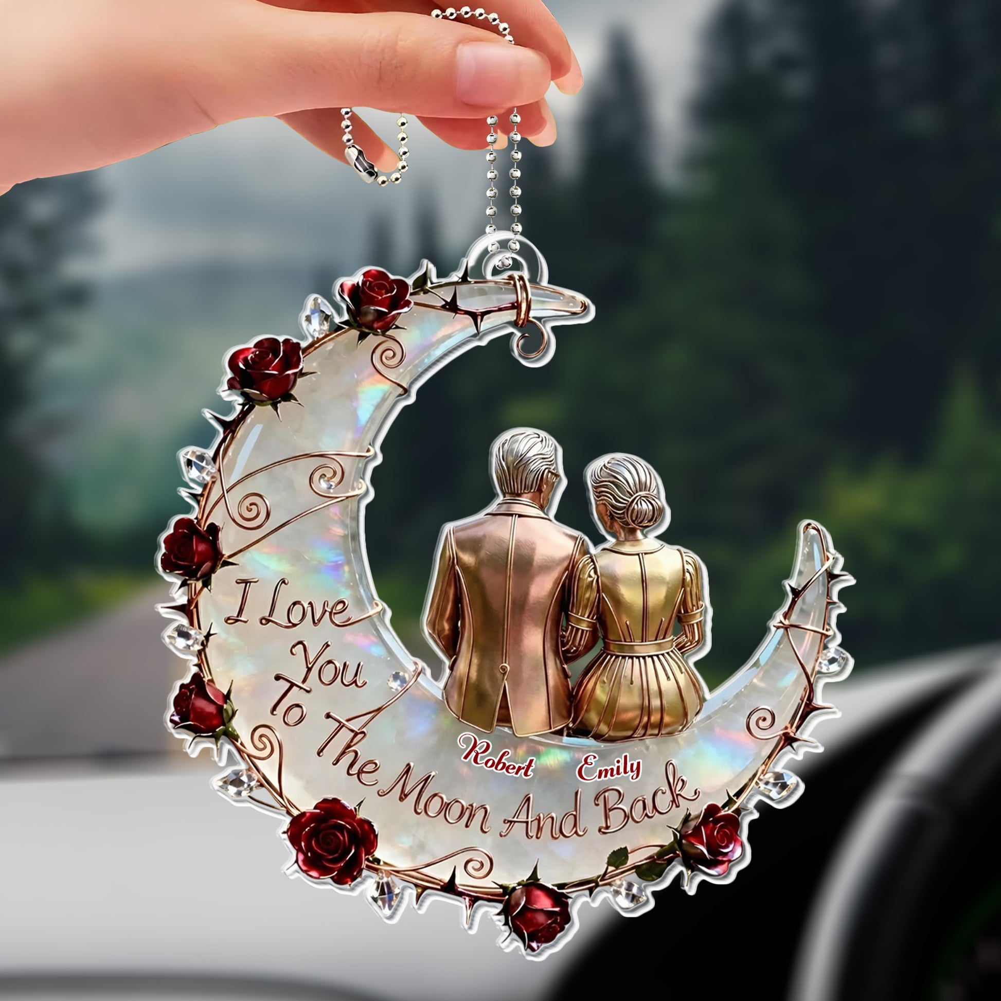 I Love You To The Moon And Back With Moon And Roses