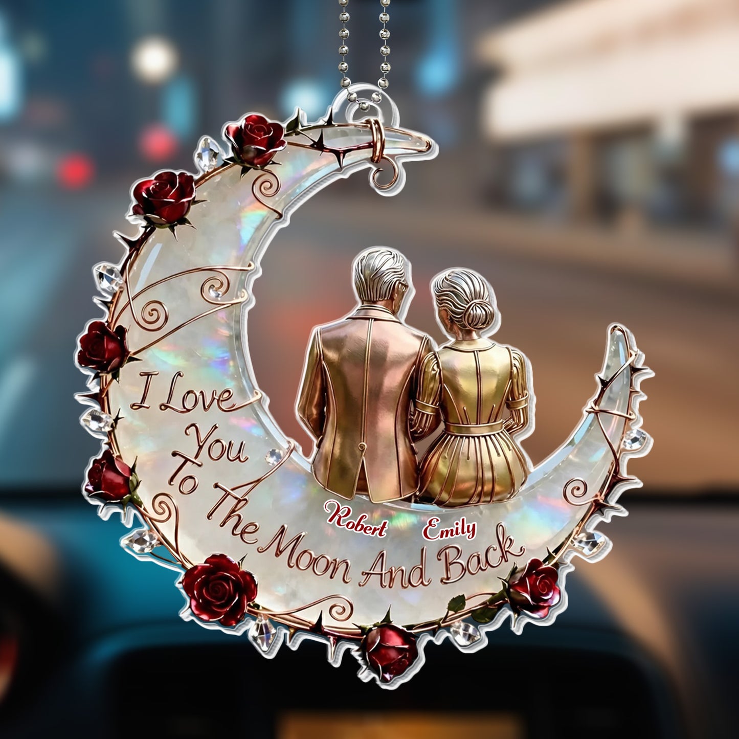 I Love You To The Moon And Back With Moon And Roses