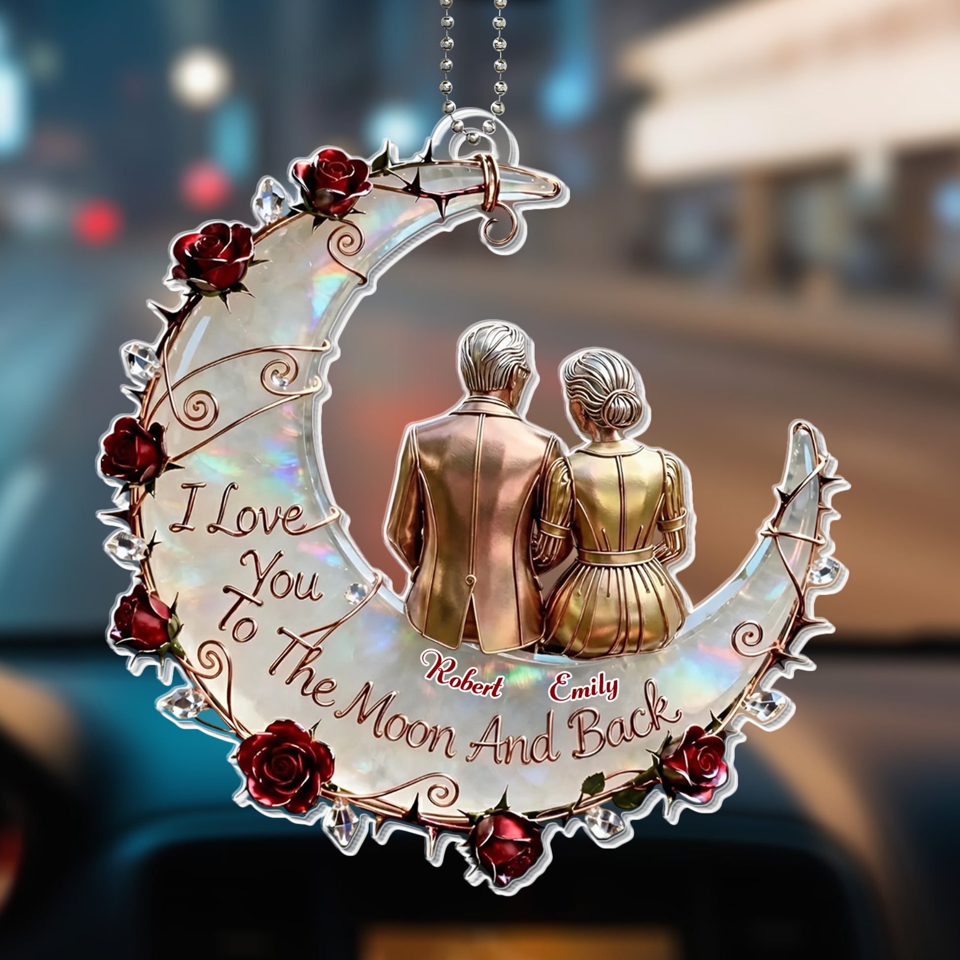 I Love You To The Moon And Back With Moon And Roses