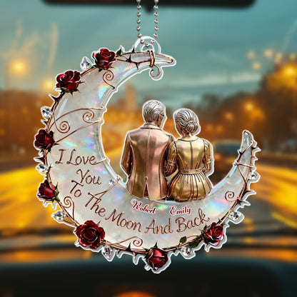 I Love You To The Moon And Back With Moon And Roses