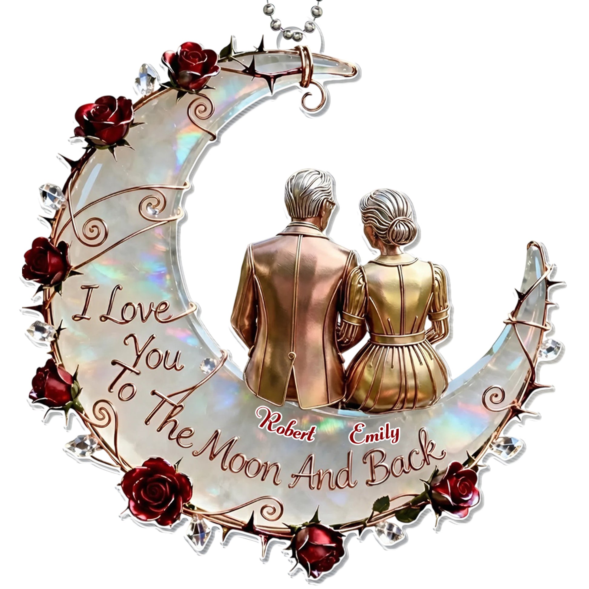 I Love You To The Moon And Back With Moon And Roses