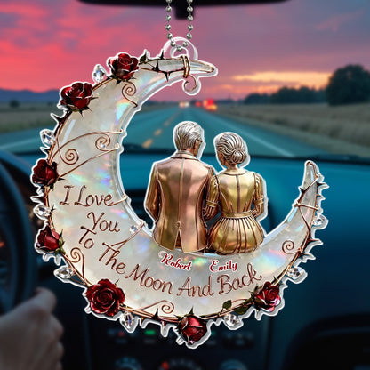 I Love You To The Moon And Back With Moon And Roses