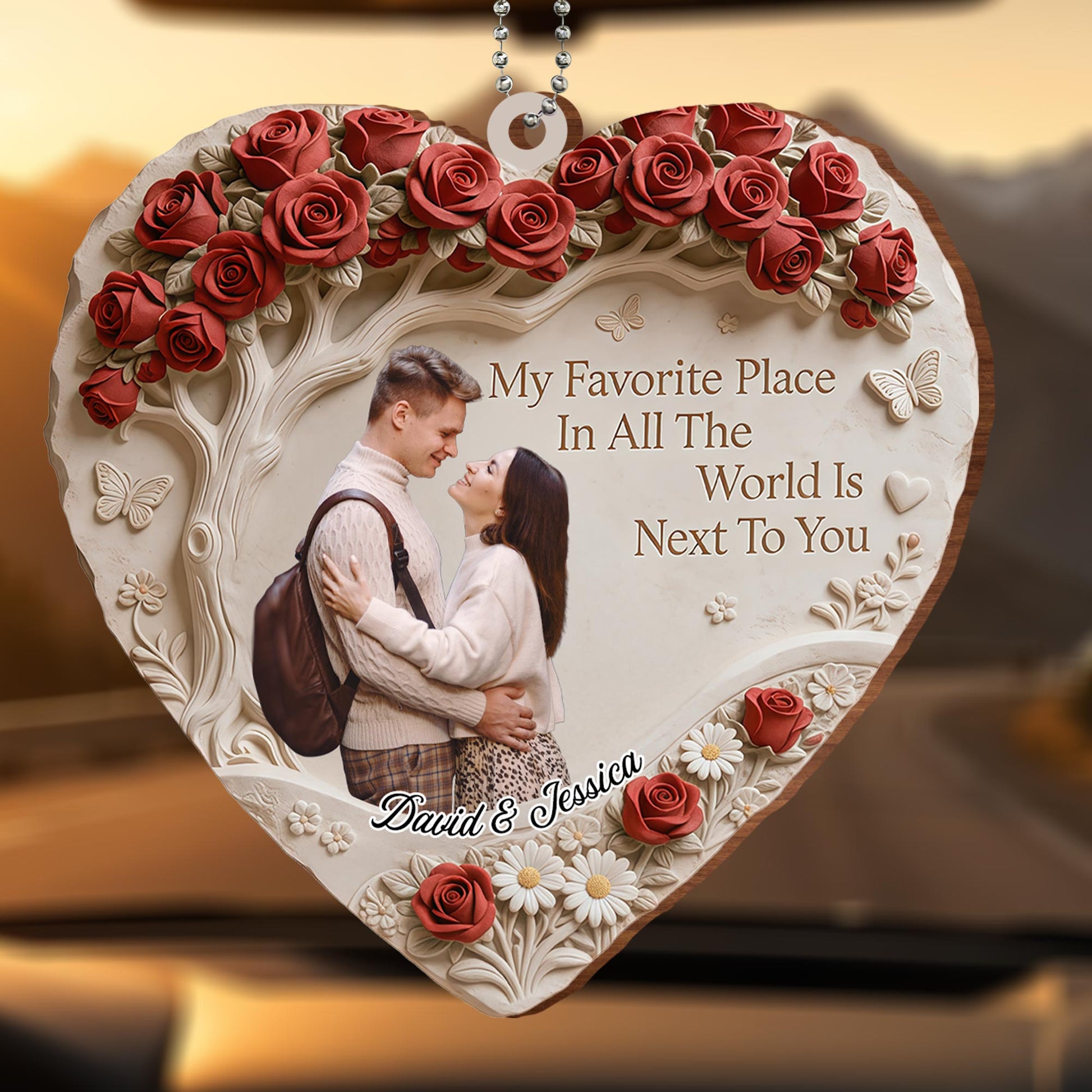 My Favorite Place Is Next To You With Roses And Butterflies