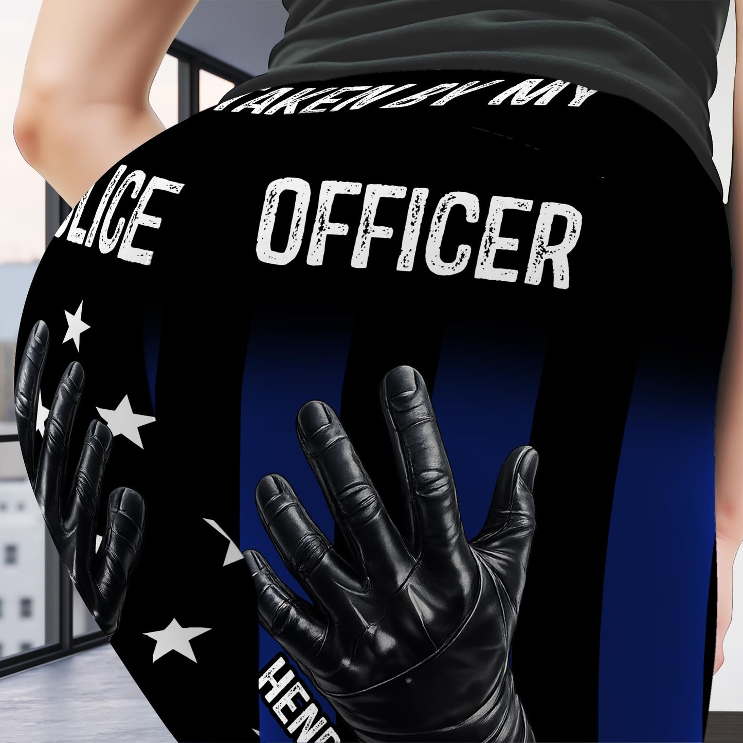 Taken By My Police Officer, Police Gloves And Stars - Personalized Women Leggings - CPL1237_WLEG