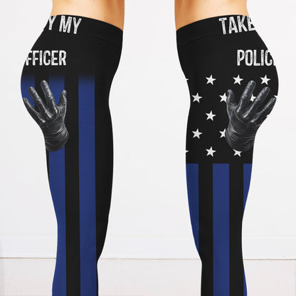 Taken By My Police Officer, Police Gloves And Stars - Personalized Women Leggings - CPL1237_WLEG