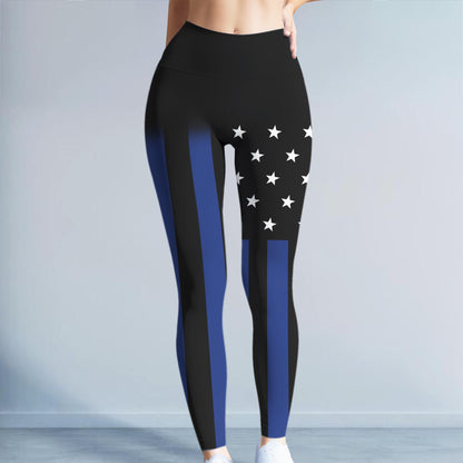 Taken By My Police Officer, Police Gloves And Stars - Personalized Women Leggings - CPL1237_WLEG