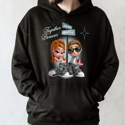 Together Forever, Cartoon Couple Heart Design