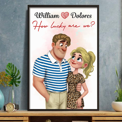 How Lucky Are We Couple Illustration