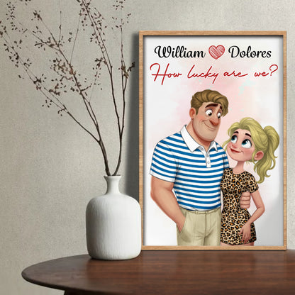 How Lucky Are We Couple Illustration