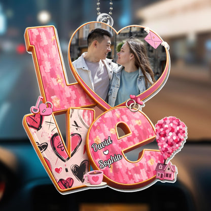 Celebrate Love With Heart-Shaped Ornament Featuring Love Motifs