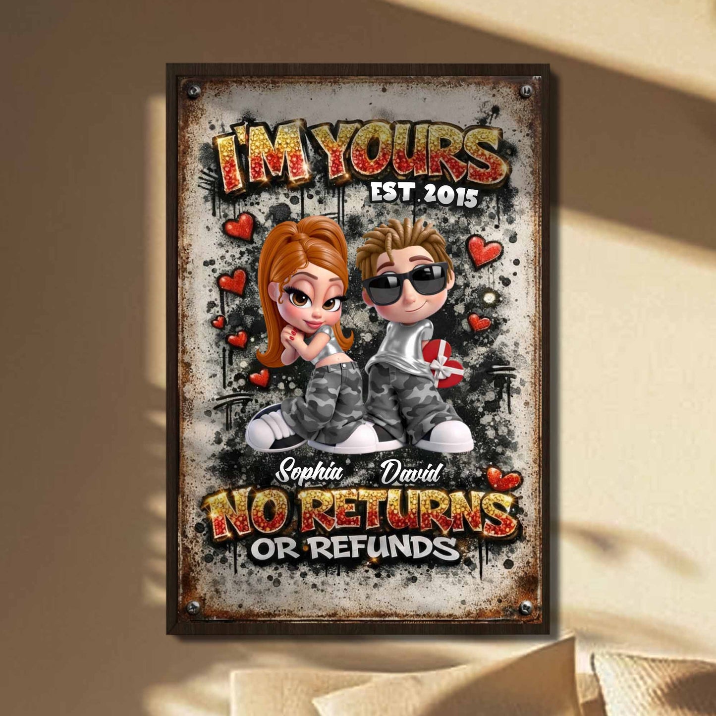 I'm Yours No Returns Or Refunds, Hearts And Sunglasses