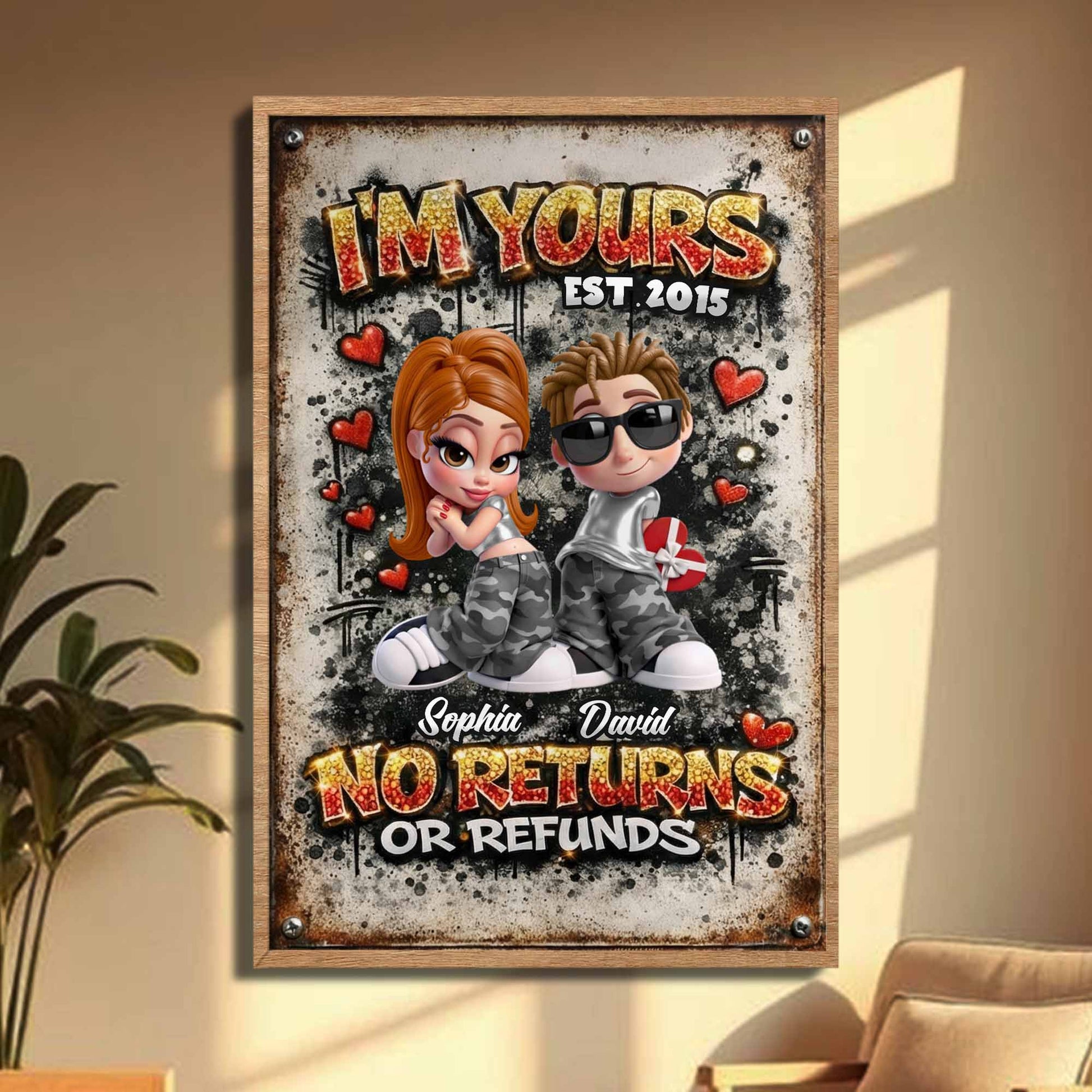 I'm Yours No Returns Or Refunds, Hearts And Sunglasses