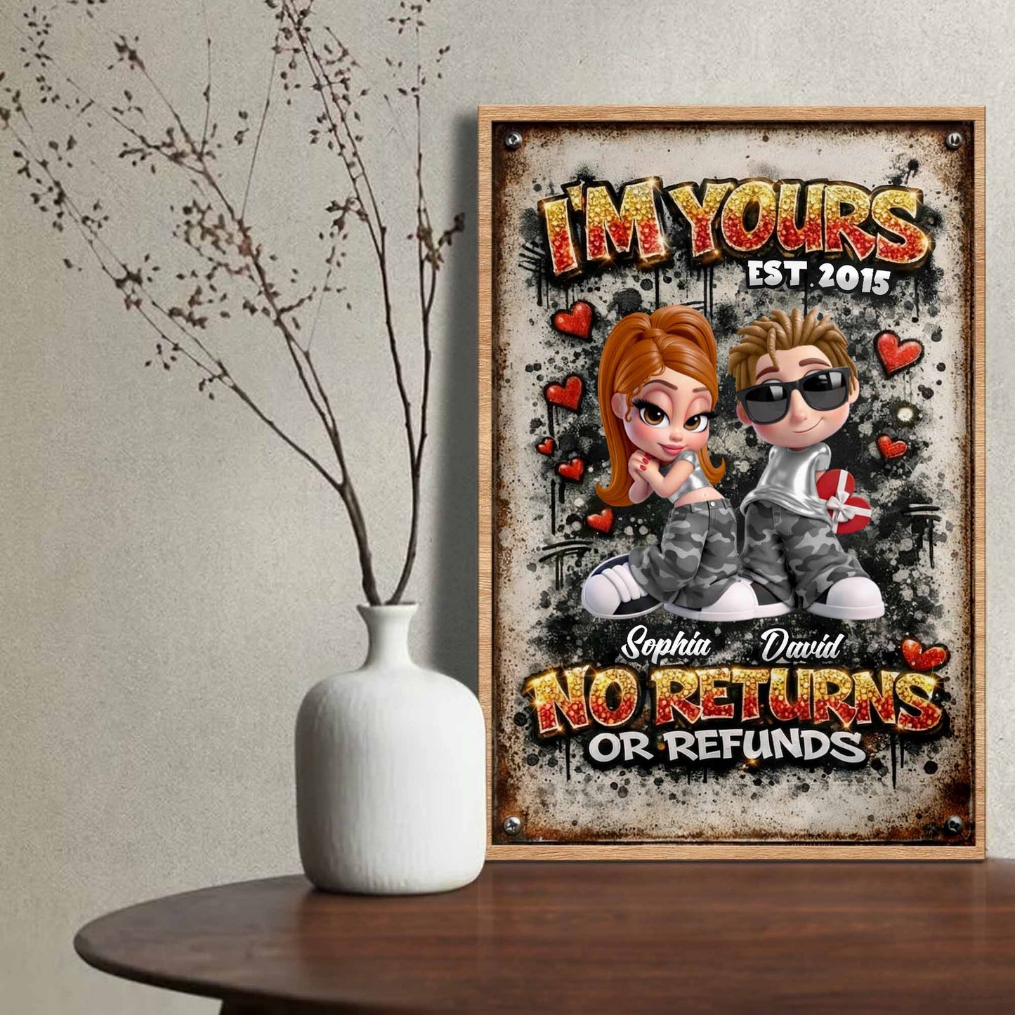I'm Yours No Returns Or Refunds, Hearts And Sunglasses