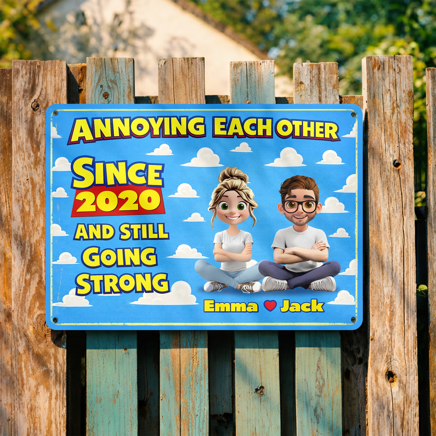 Annoying Each Other Since 2020 With Cartoon Couple