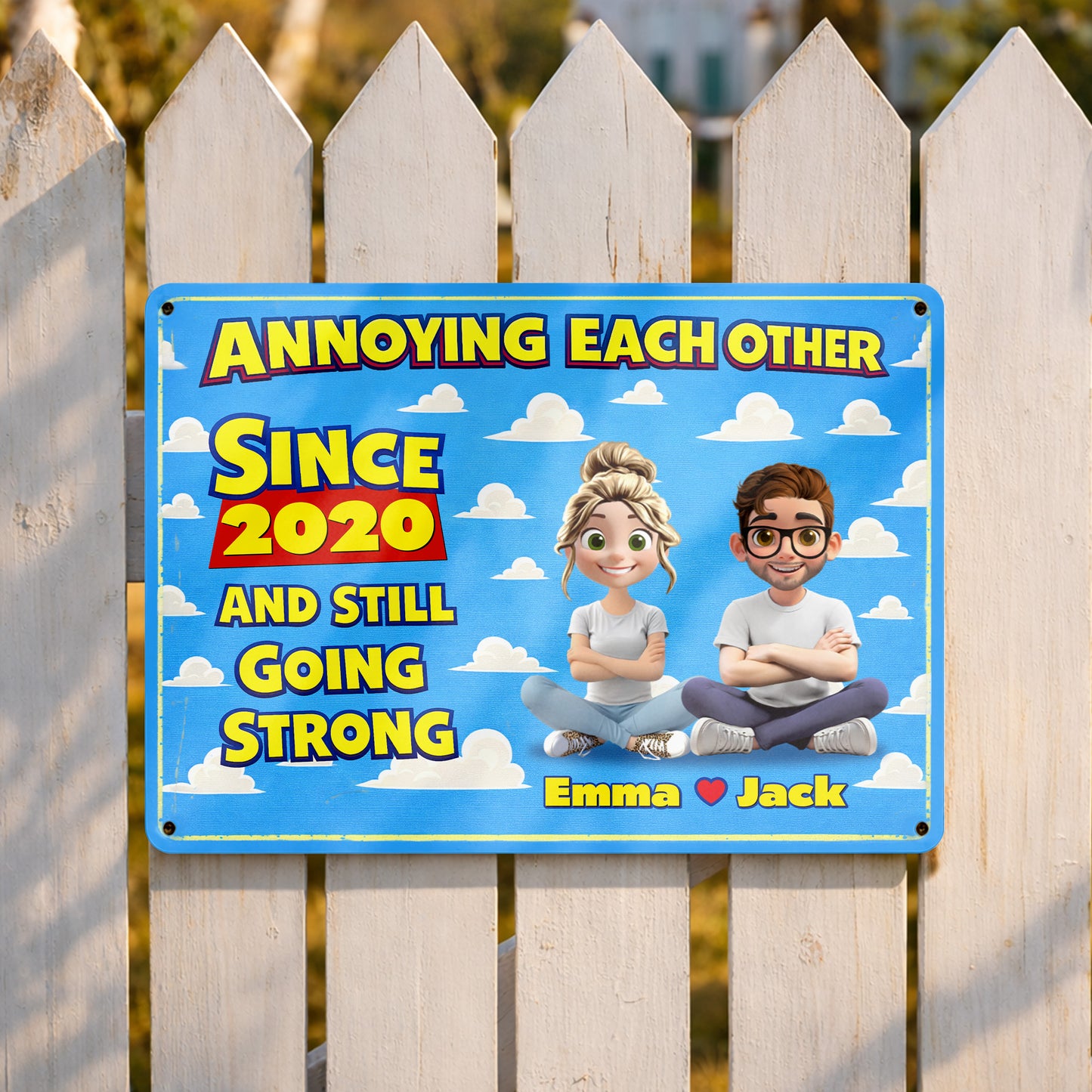 Annoying Each Other Since 2020 With Cartoon Couple