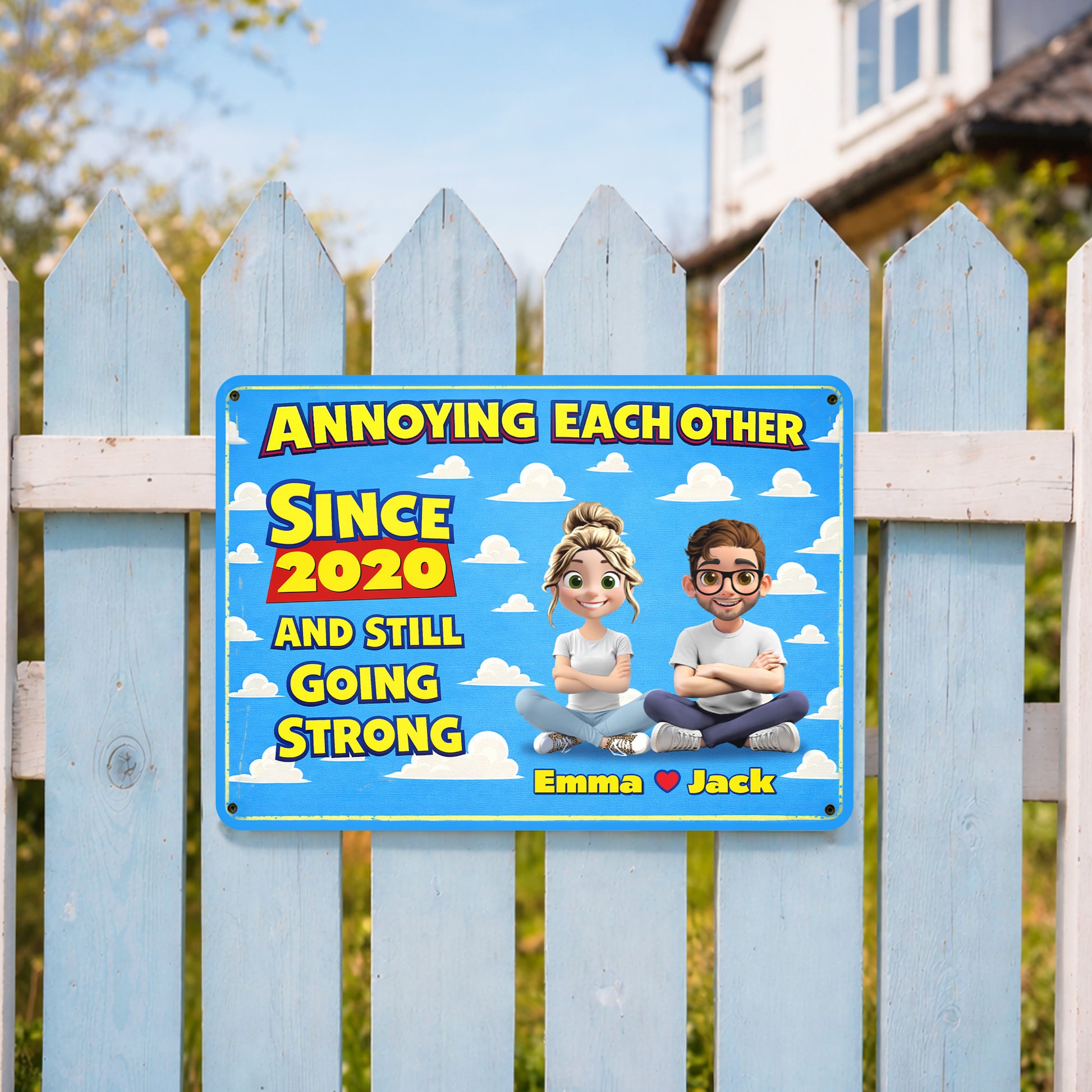 Annoying Each Other Since 2020 With Cartoon Couple