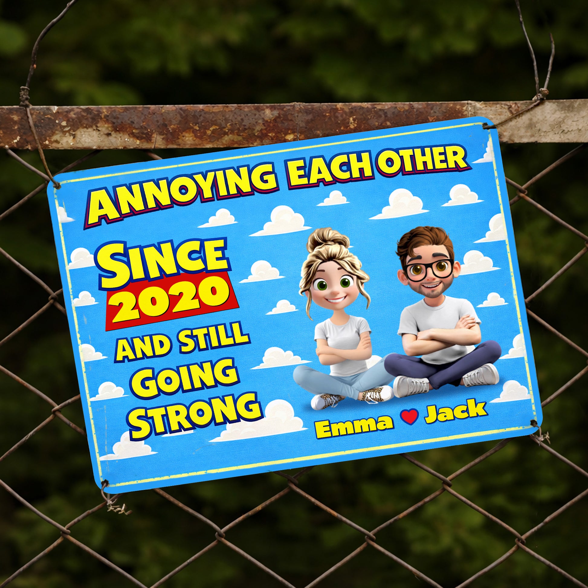 Annoying Each Other Since 2020 With Cartoon Couple