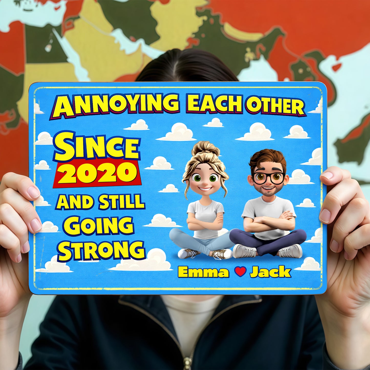 Annoying Each Other Since 2020 With Cartoon Couple