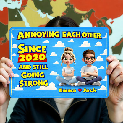 Annoying Each Other Since 2020 With Cartoon Couple