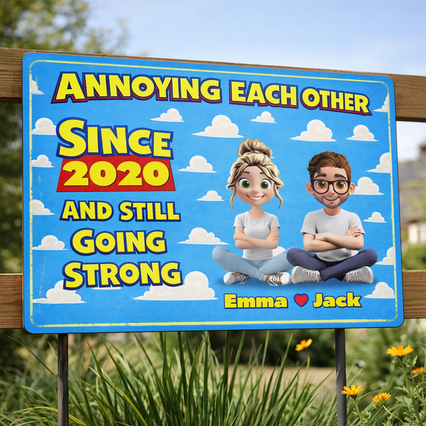 Annoying Each Other Since 2020 With Cartoon Couple