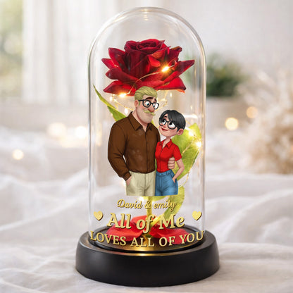 All Of Me Loves All Of You Everlasting Rose Couple Lamp