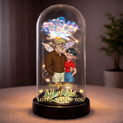 All Of Me Loves All Of You Everlasting Rose Couple Lamp