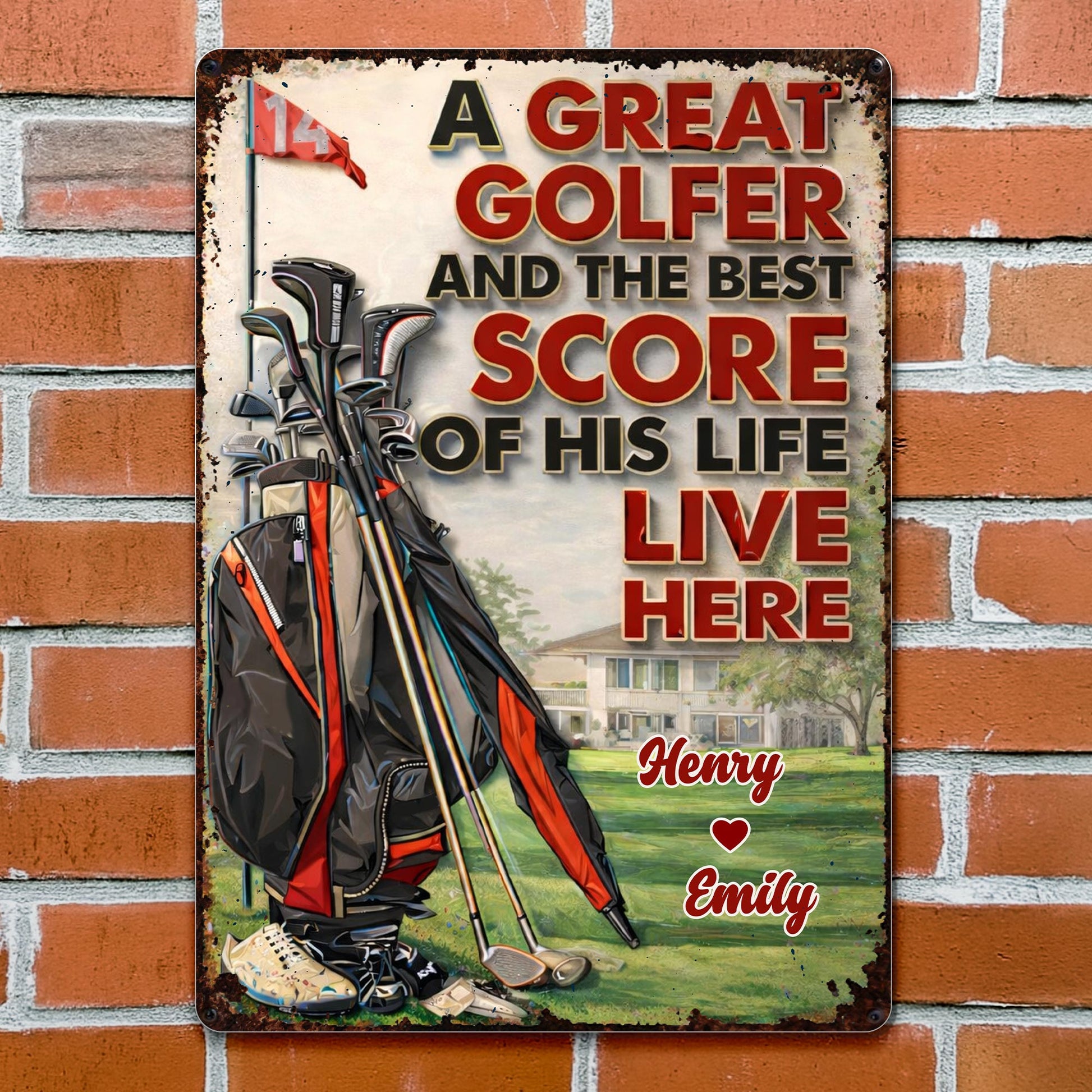 A Great Golfer And The Best Score Of His Life, Golf Bag And Club