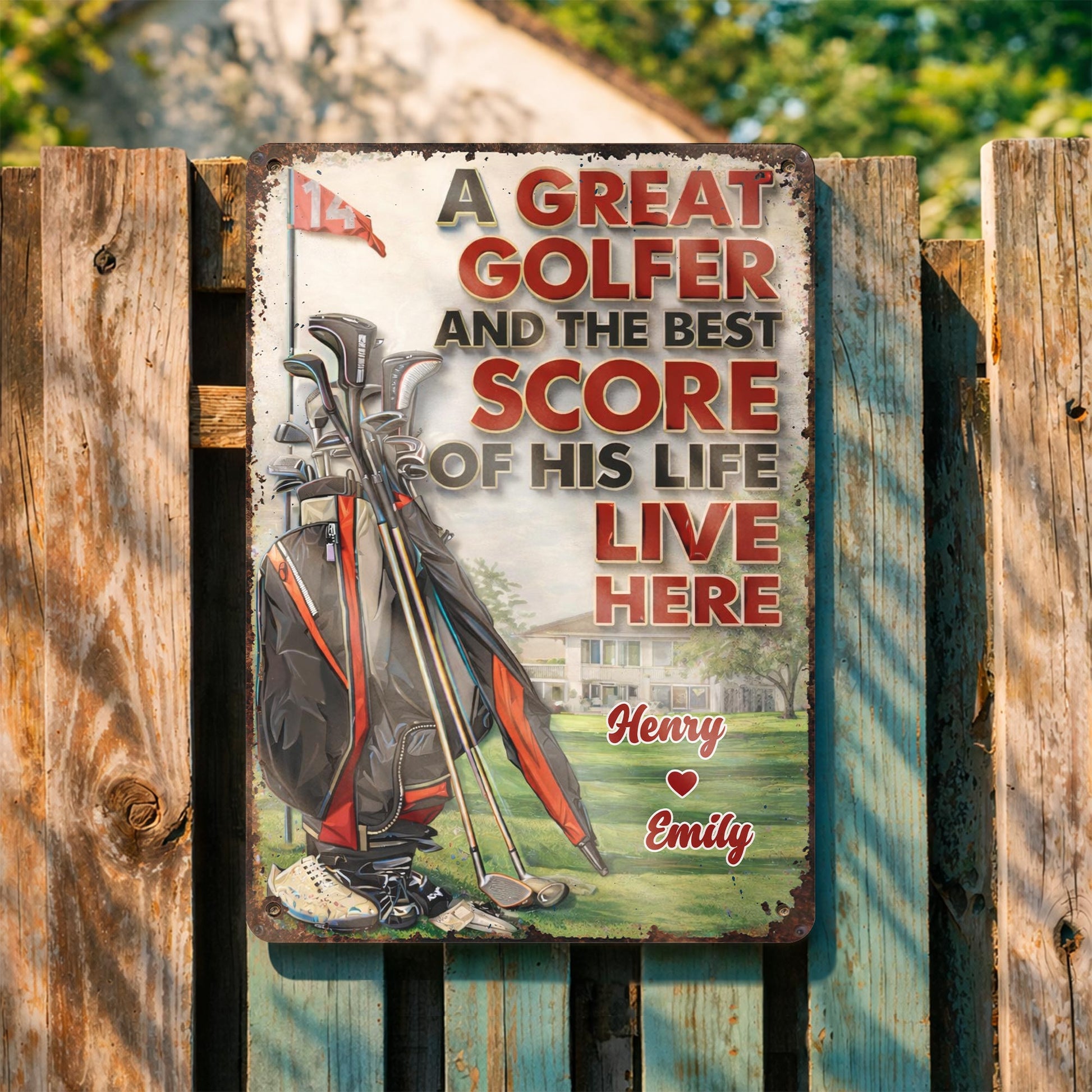 A Great Golfer And The Best Score Of His Life, Golf Bag And Club