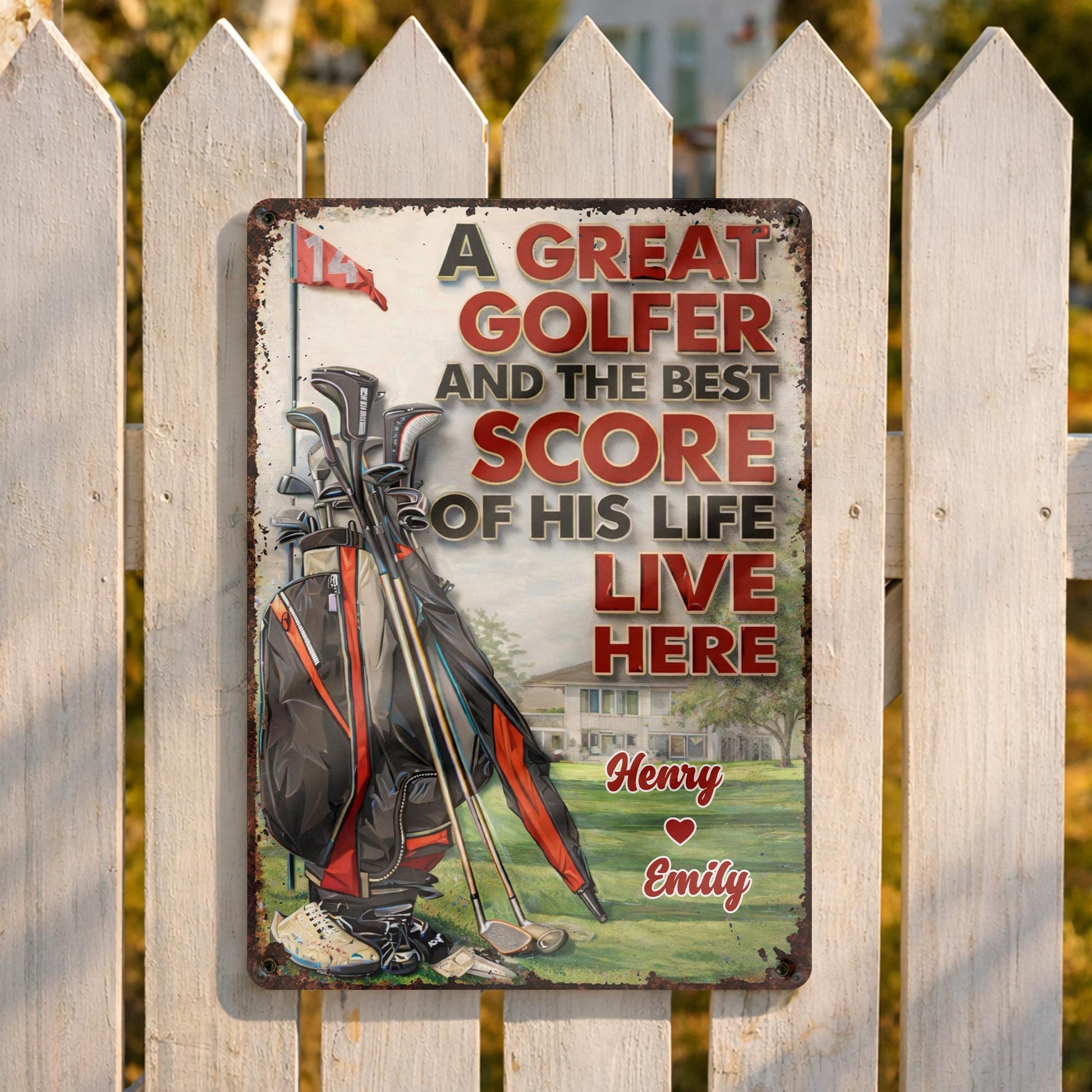 A Great Golfer And The Best Score Of His Life, Golf Bag And Club