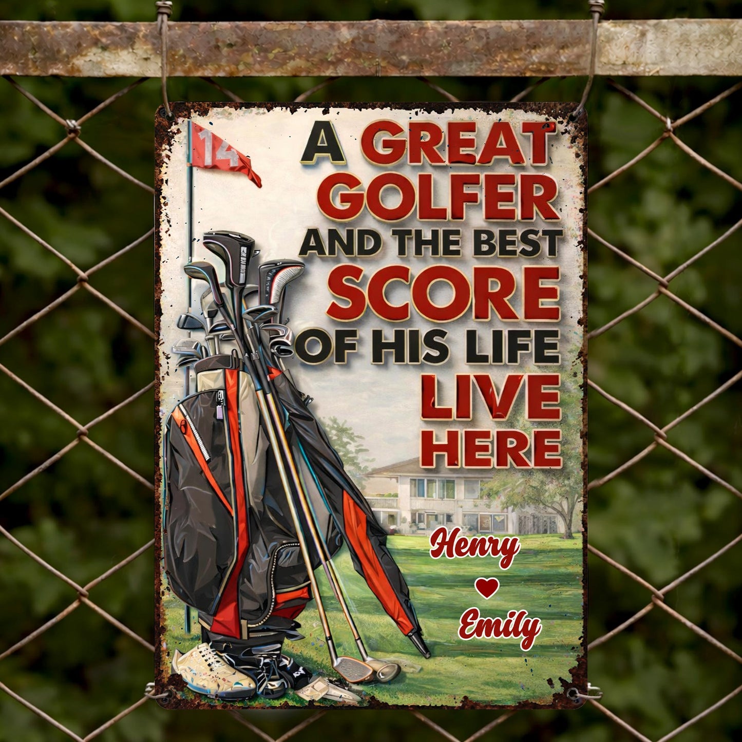 A Great Golfer And The Best Score Of His Life, Golf Bag And Club