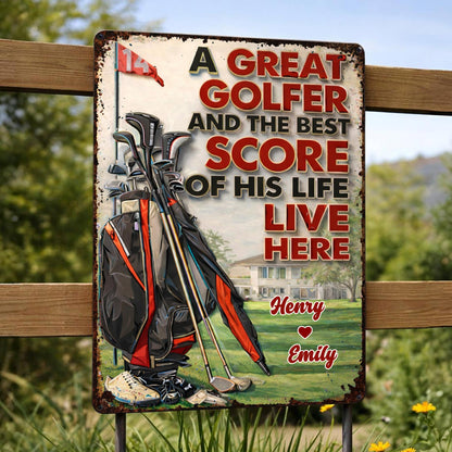 A Great Golfer And The Best Score Of His Life, Golf Bag And Club