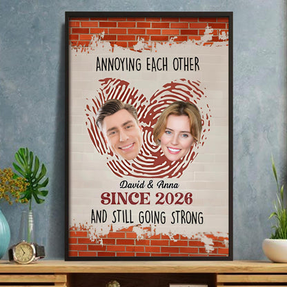 Annoying Each Other Since, Hearts And Brick Wall Design