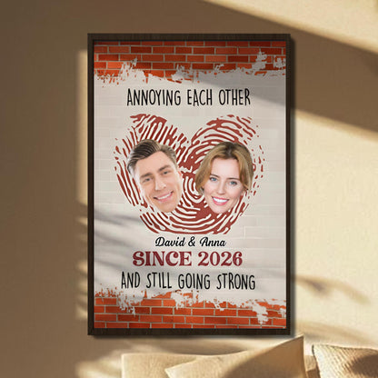 Annoying Each Other Since, Hearts And Brick Wall Design