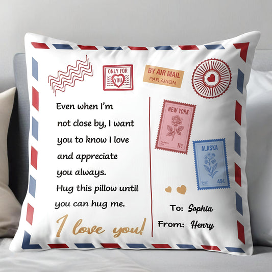 Hug This Pillow Until You Can Hug Me, Air Mail Design