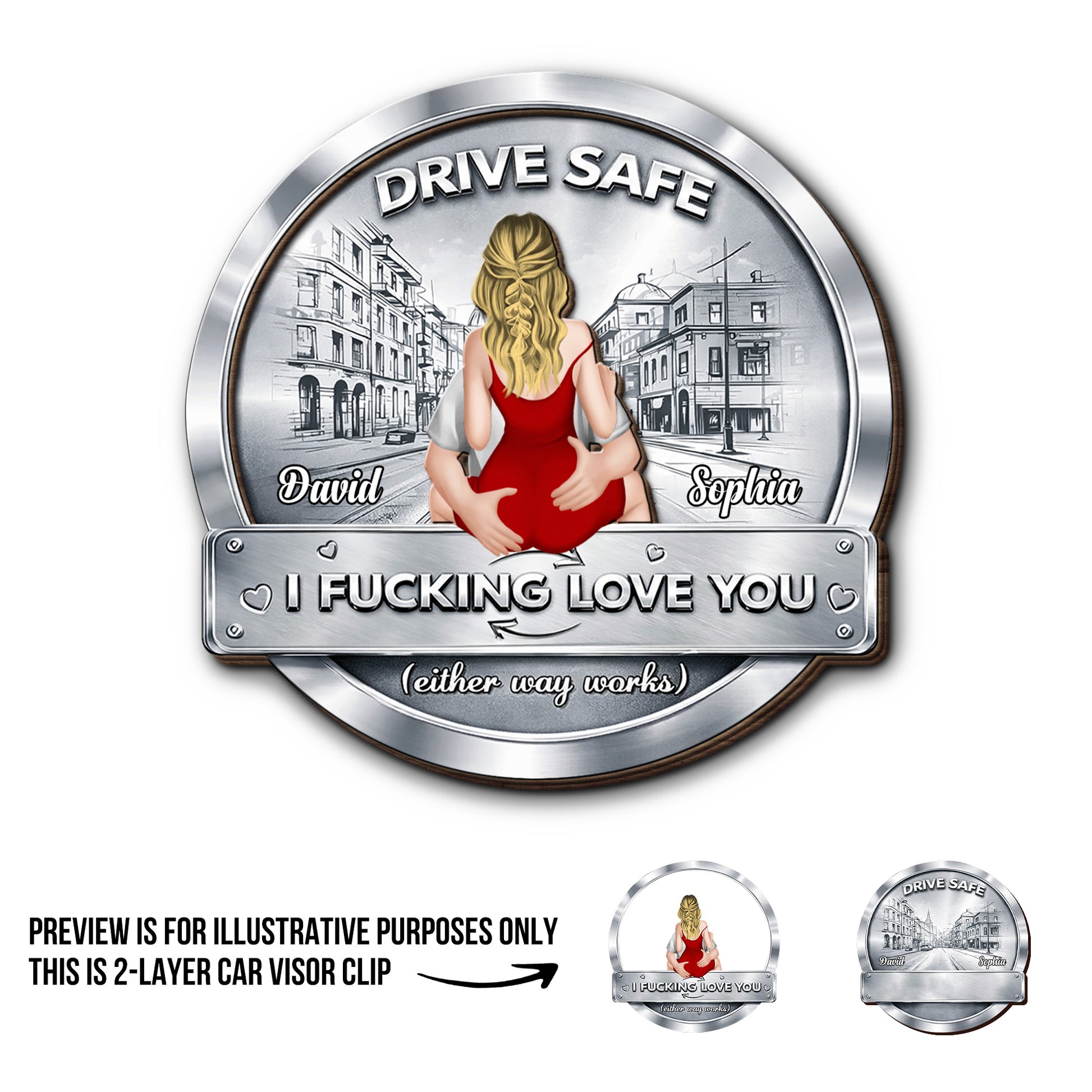 Drive Safe, I Effing Love You, Woman In Red Dress