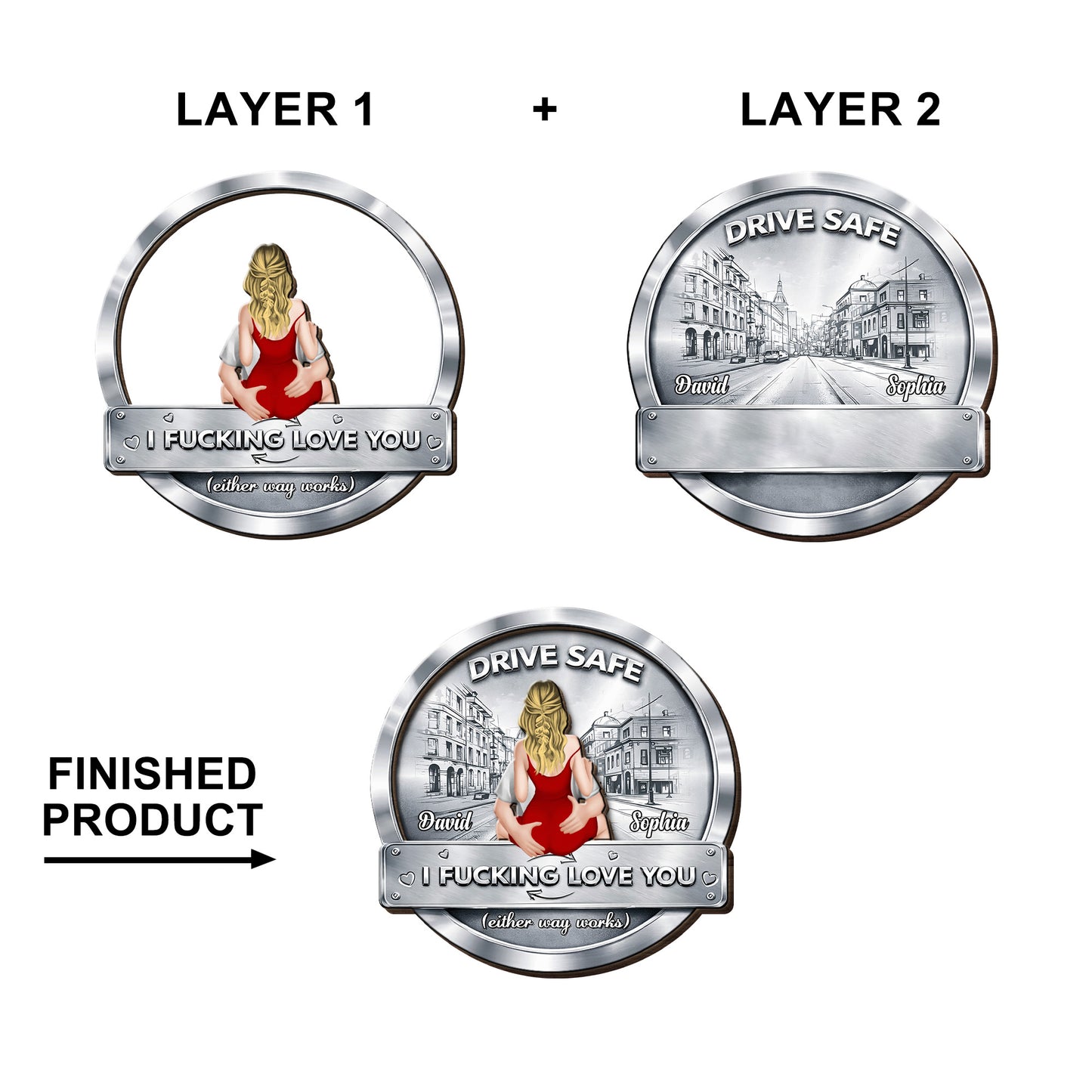 Drive Safe, I Effing Love You, Woman In Red Dress