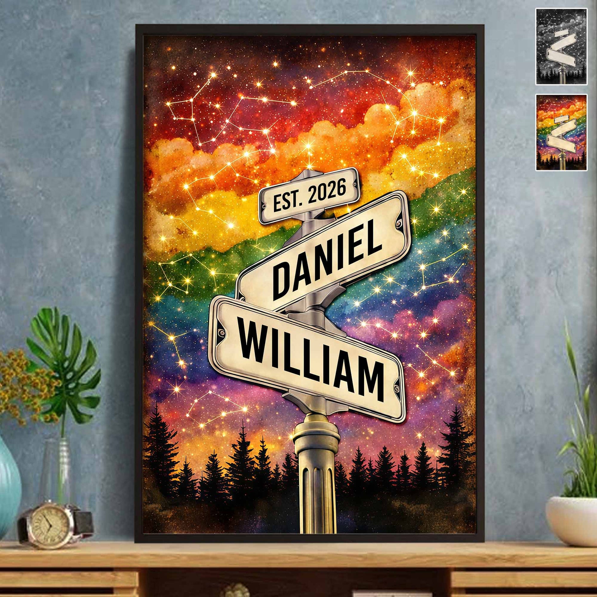 Our Love Written In The Stars Street Signs Rainbow Galaxy