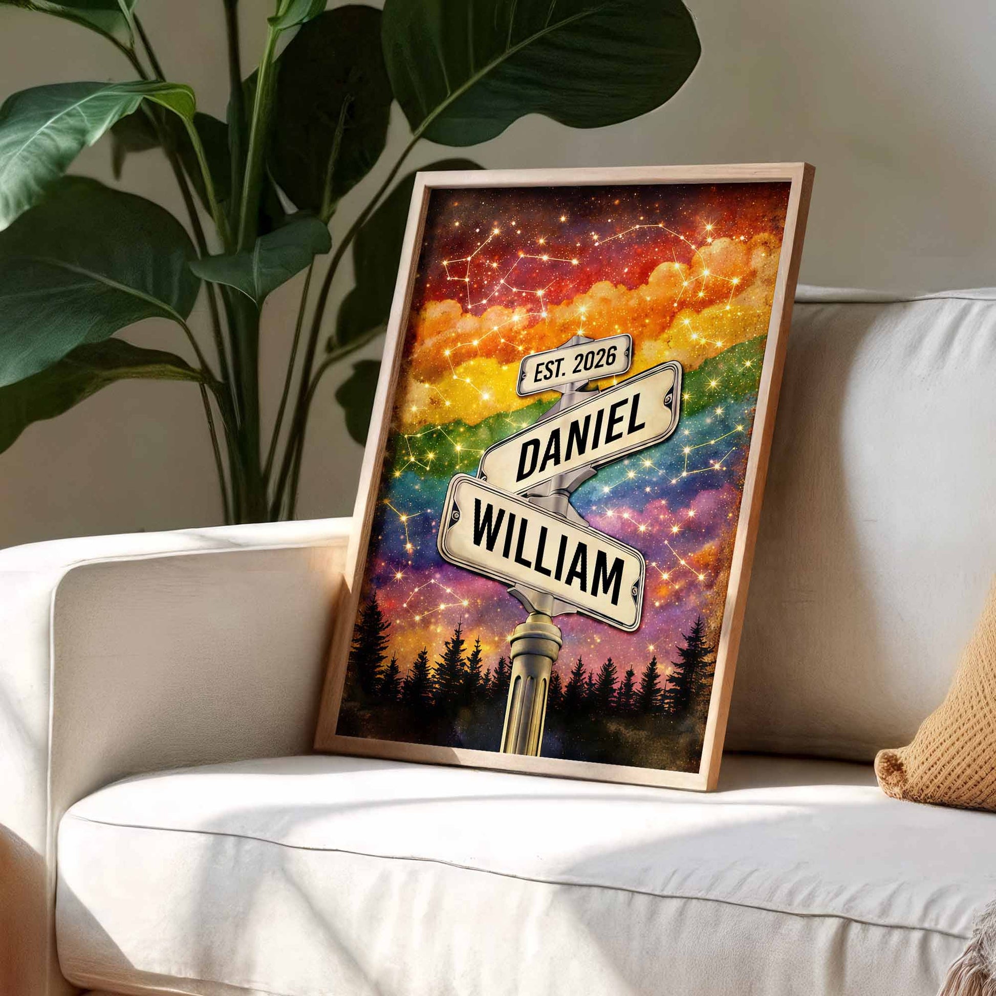 Our Love Written In The Stars Street Signs Rainbow Galaxy