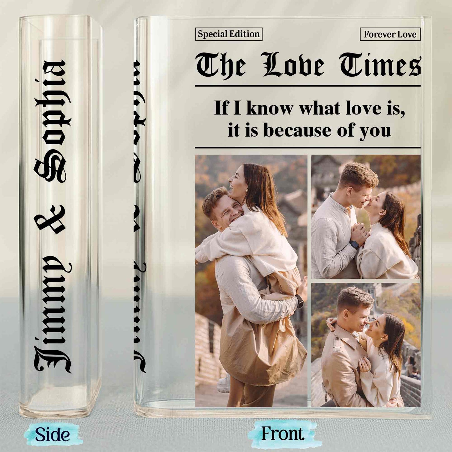 If I Know What Love Is, It Is Because Of You, Couple Photos - Personalized Acrylic Book Vase - CPL1255_ABOVA