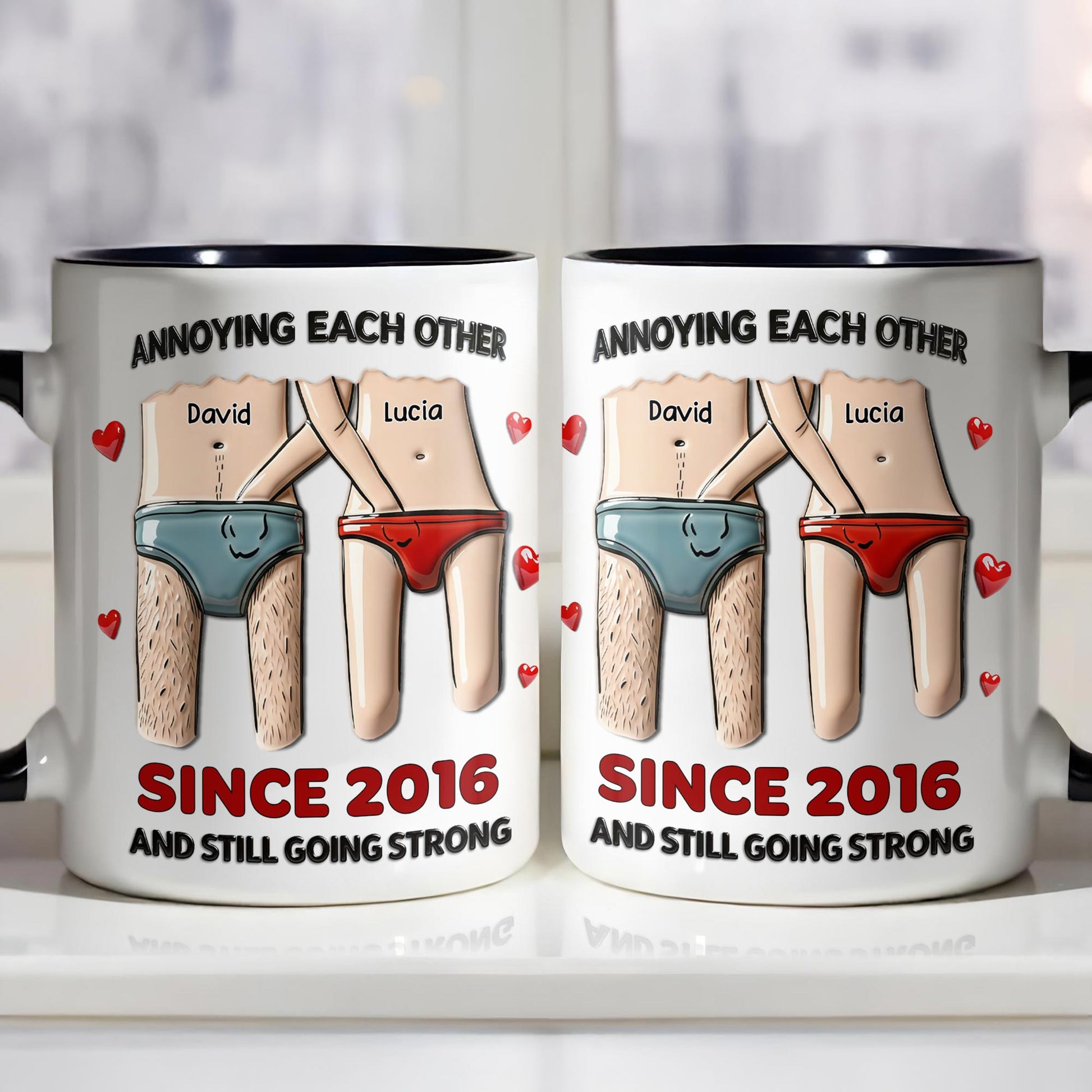 Annoying Each Other Since, Cartoon Couple Design