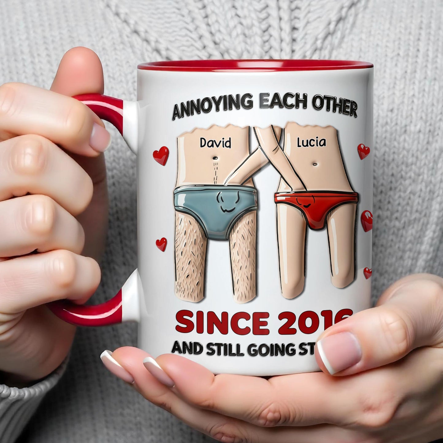 Annoying Each Other Since, Cartoon Couple Design