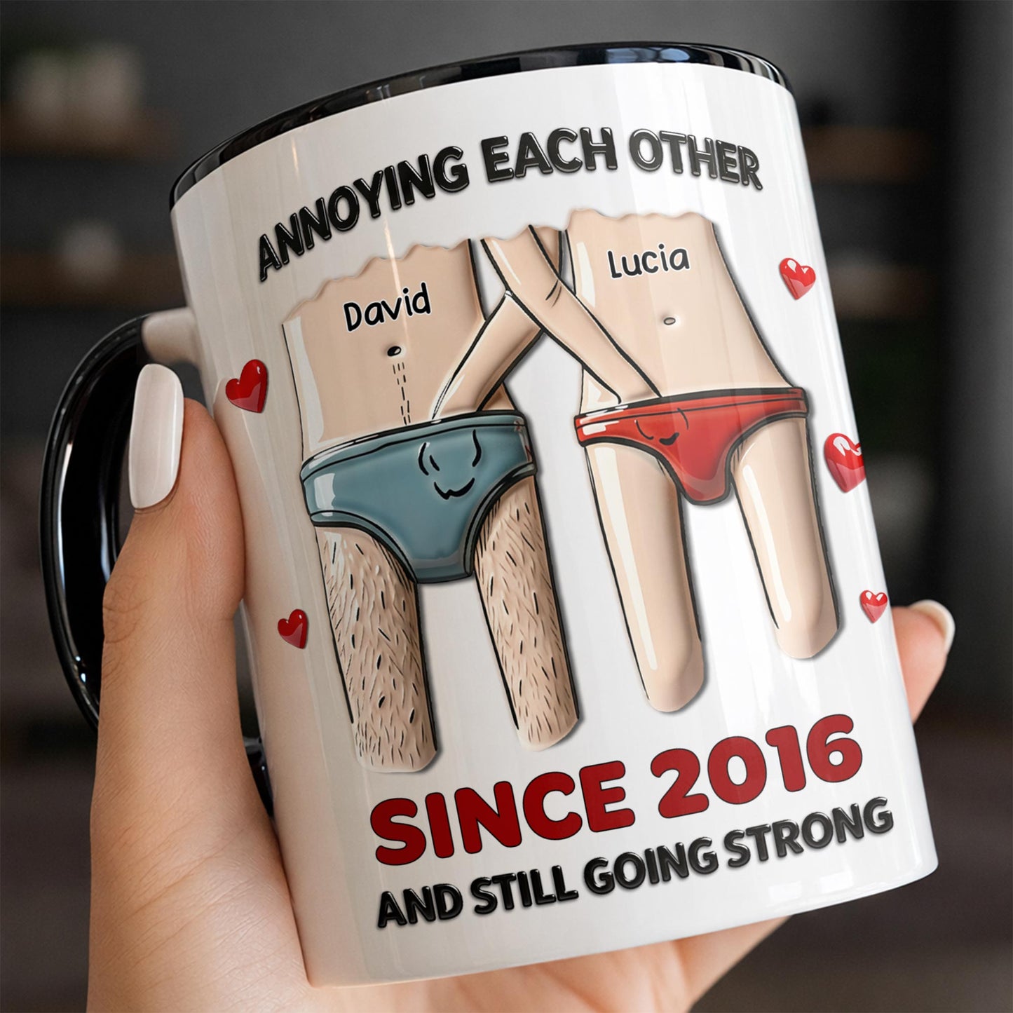 Annoying Each Other Since, Cartoon Couple Design