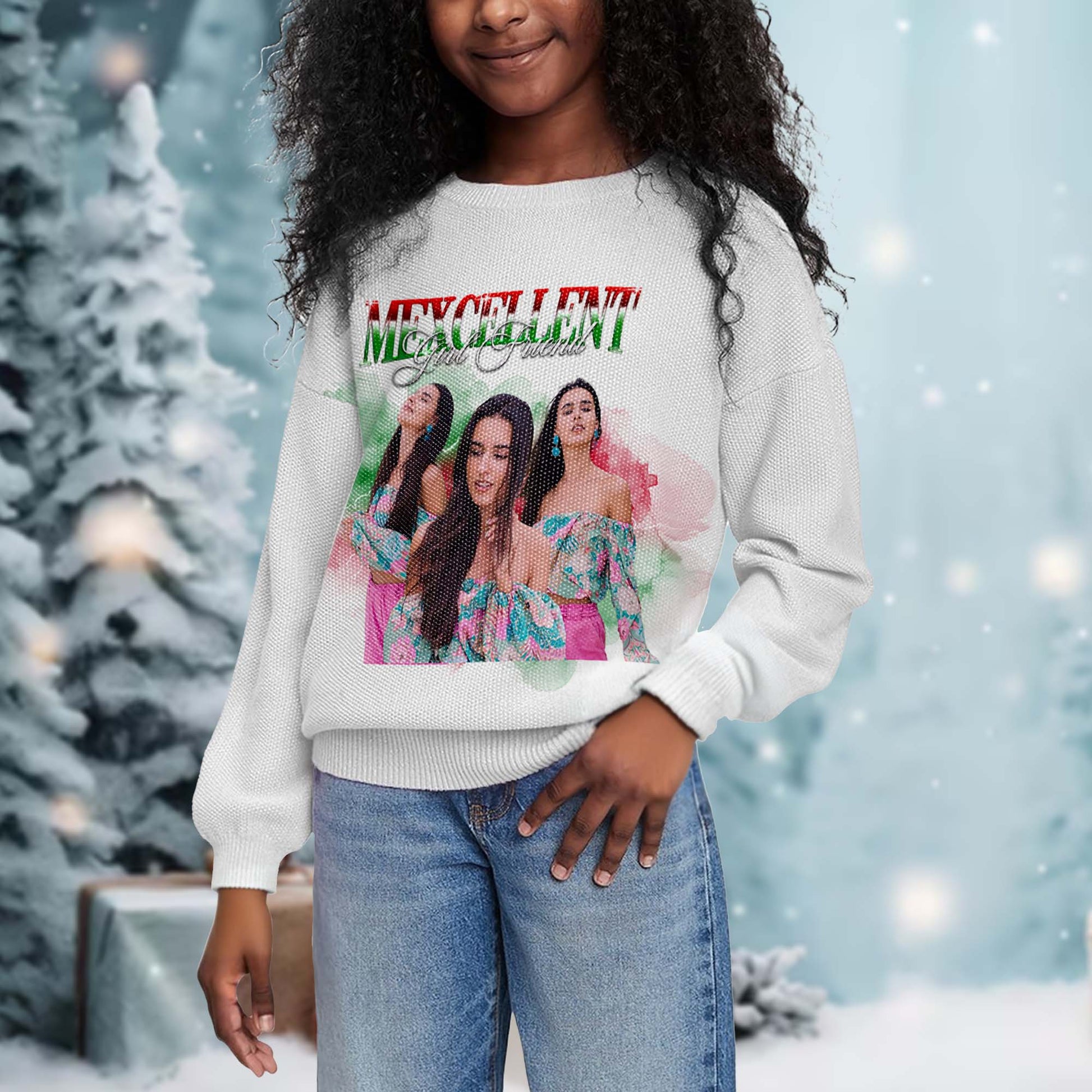 Mexcellent With Your Amigas Floral Earrings Design Sweatshirt