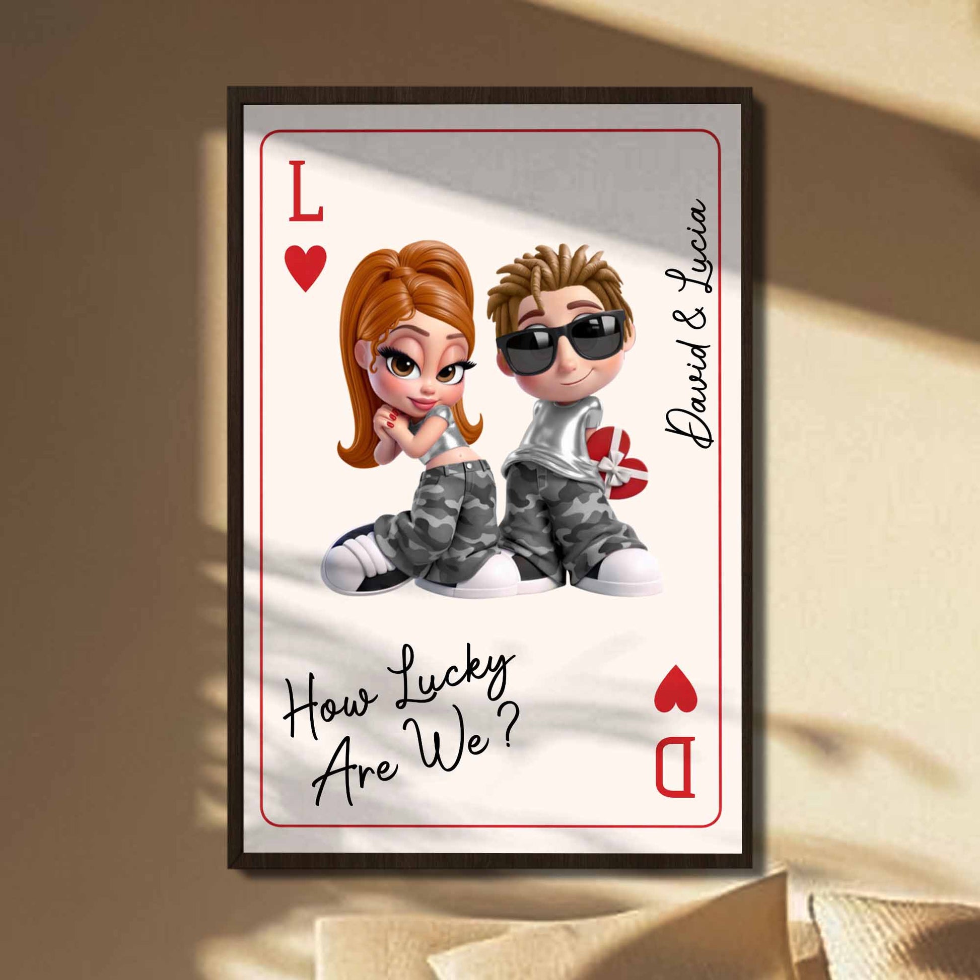 How Lucky Are We, Playing Cards Design With Couple