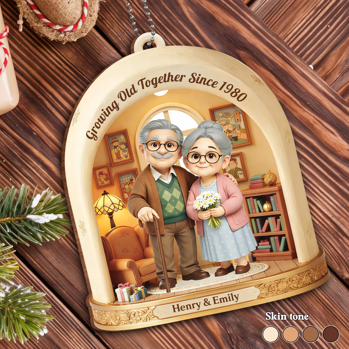Growing Old Together, Elderly Couple Archway Design