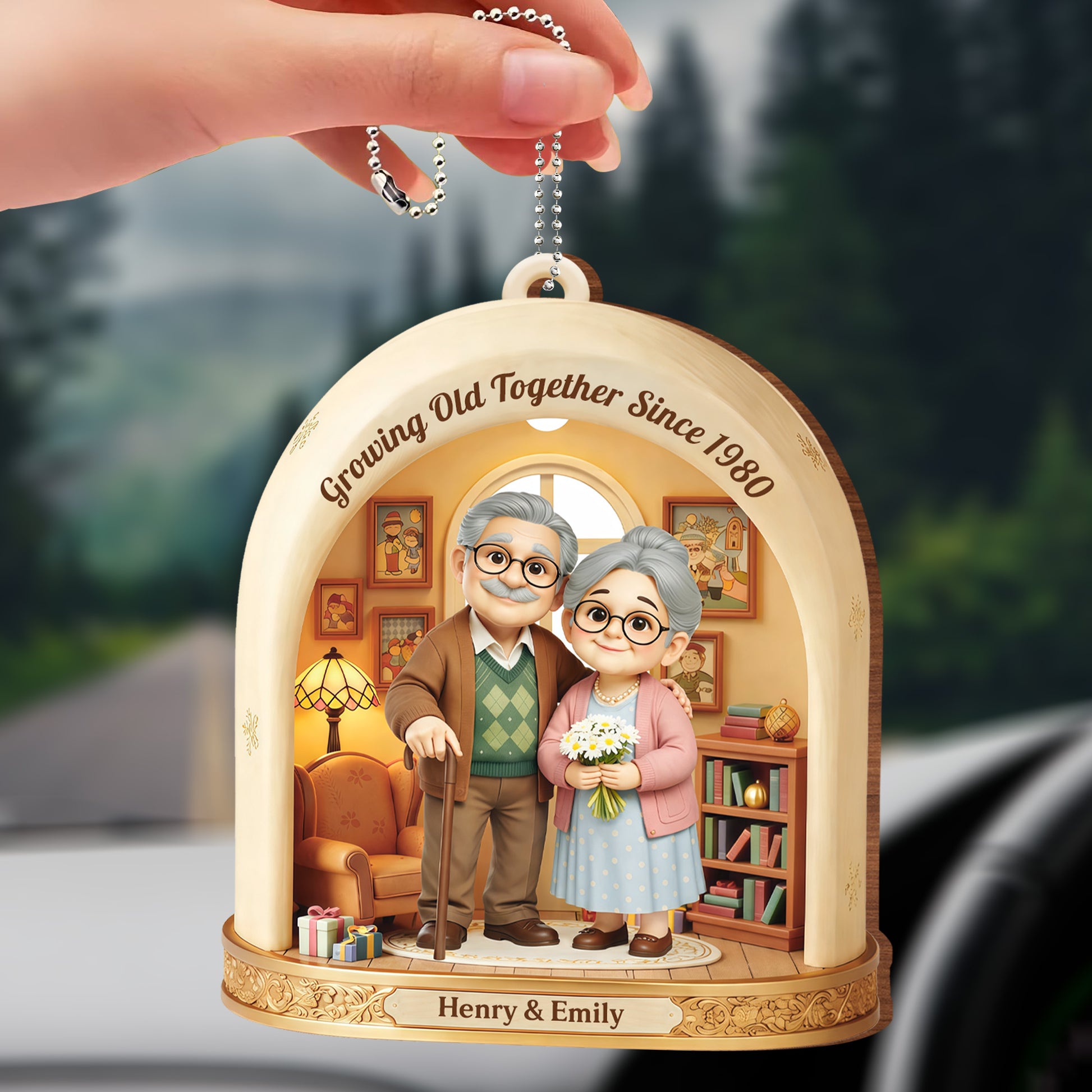 Growing Old Together, Elderly Couple Archway Design