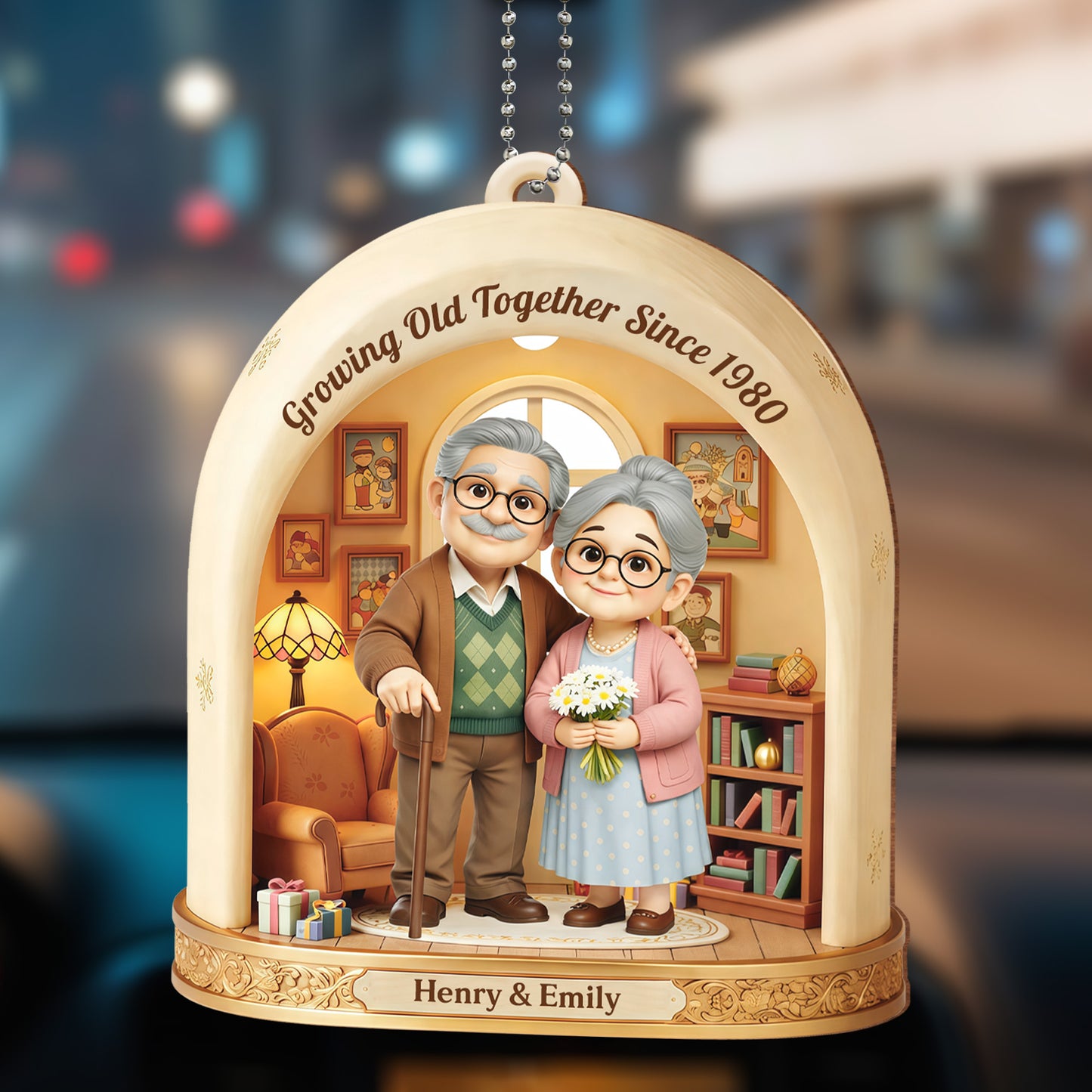 Growing Old Together, Elderly Couple Archway Design