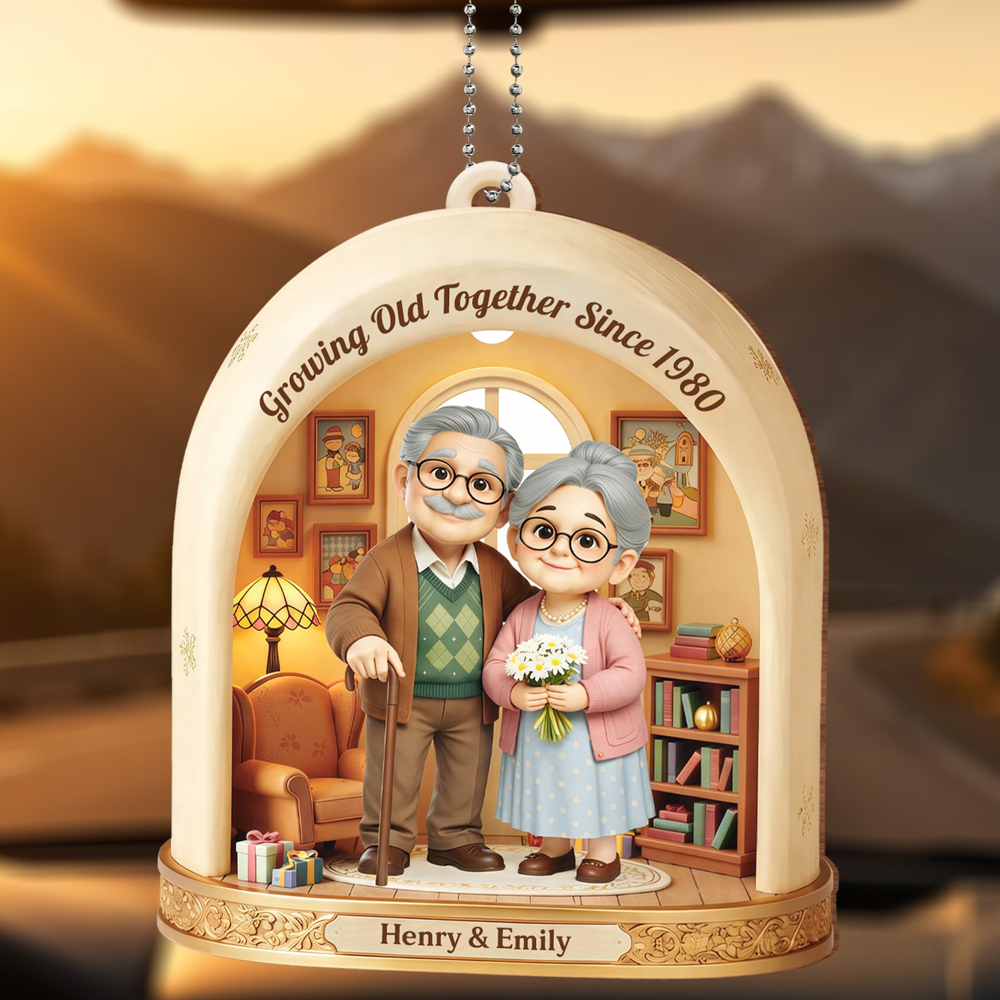 Growing Old Together, Elderly Couple Archway Design