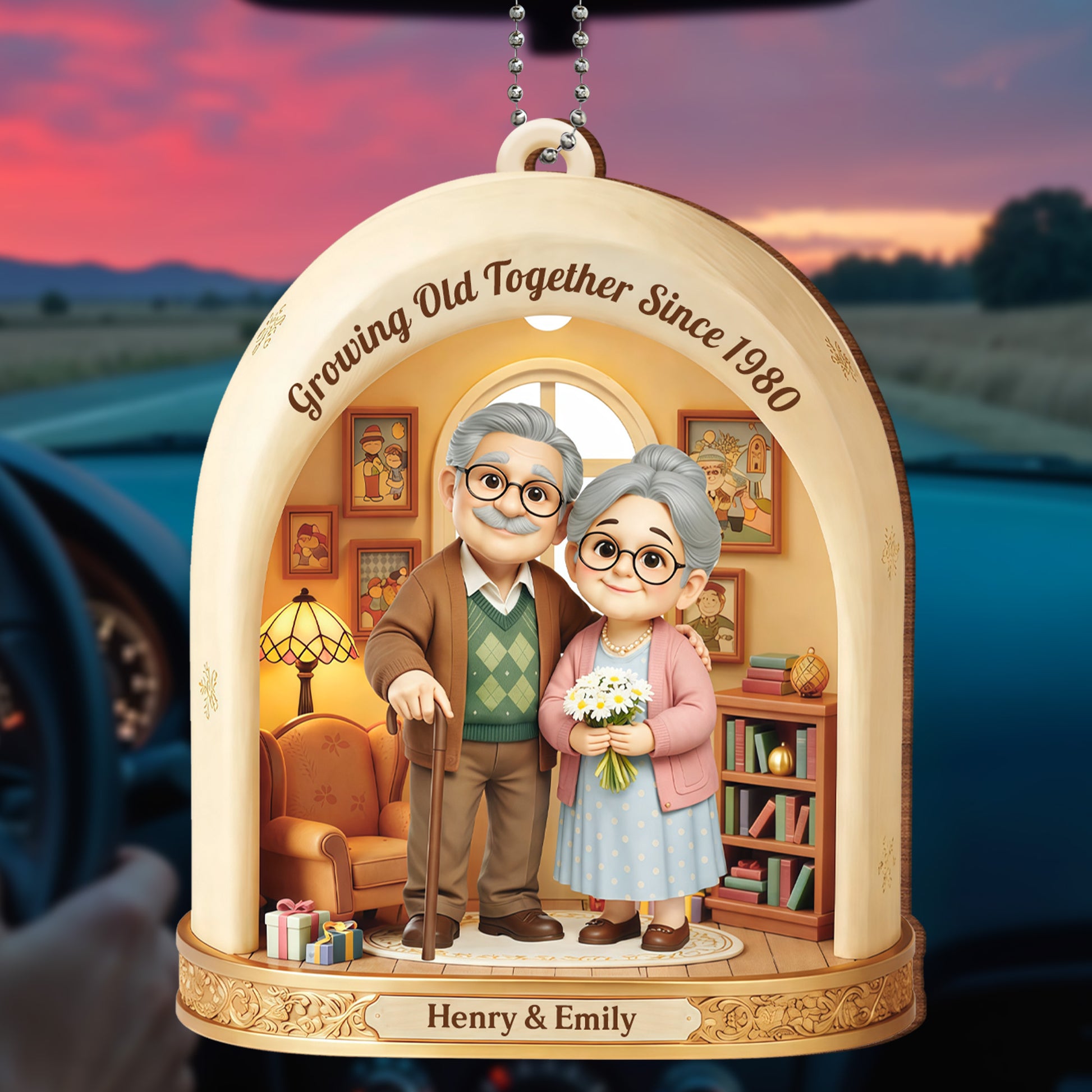 Growing Old Together, Elderly Couple Archway Design